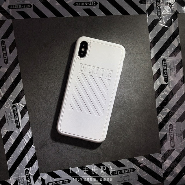 New Twill Stripes Leather Silicone Case for iPhone